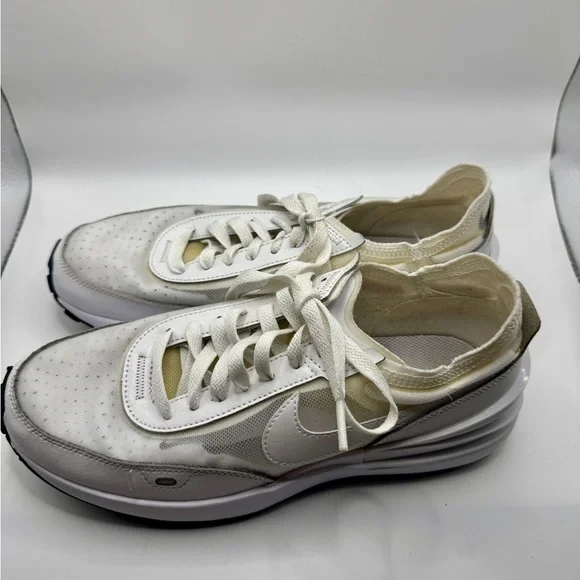 Nike waffle one white mesh sneakers activewear athleisure tennis shoes size 8 - Picture 7 of 10